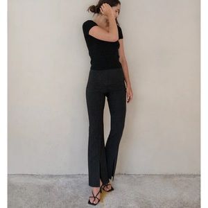 Oak + Fort Black Split Hem Pants